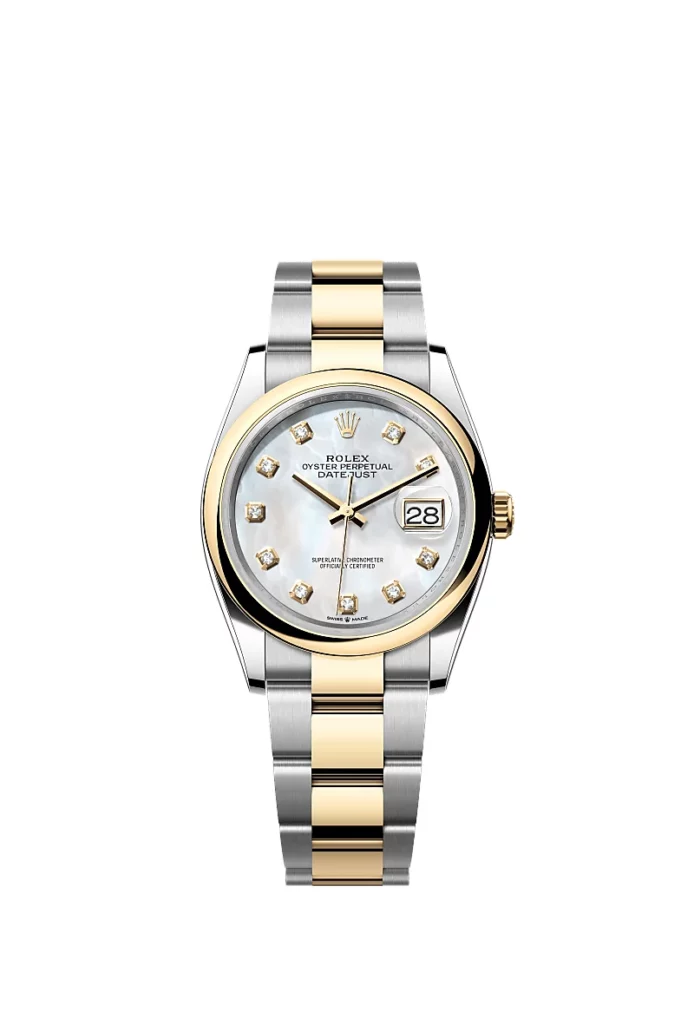 Rolex Datejust 36 Oyster, 36 mm, acier Oystersteel et or