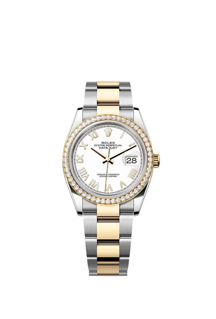 Rolex Datejust 36 Oyster, 36 mm, acier Oystersteel, or