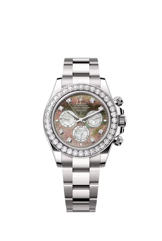 Rolex Cosmograph Daytona Oyster, 40 mm, or gris et diamants