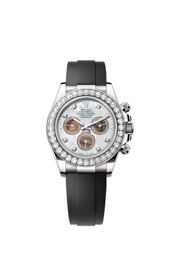 Rolex Cosmograph Daytona Oyster, 40 mm, or gris et diamants