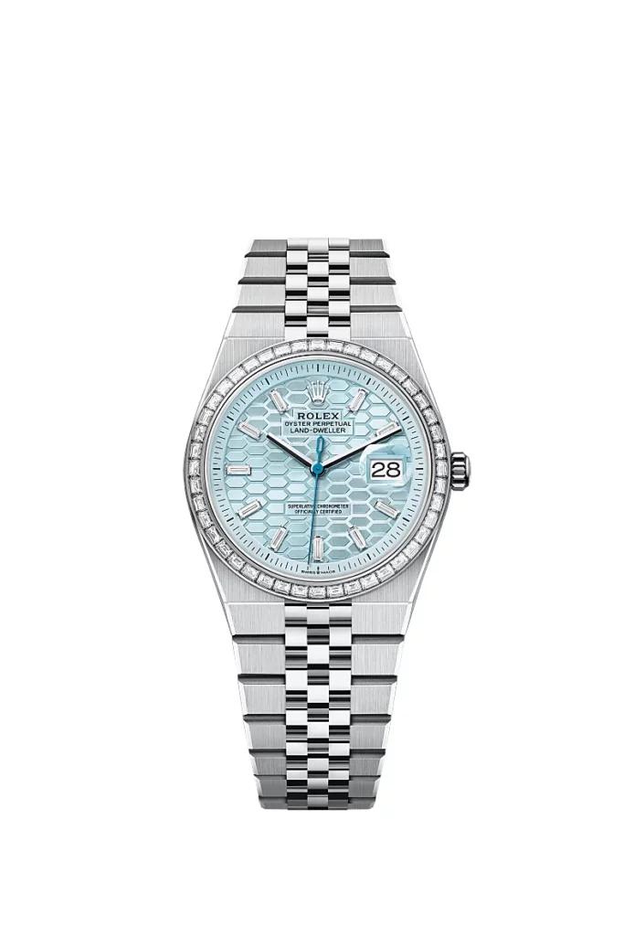 Rolex Land-Dweller 36 Oyster, 36 mm, platine et diamants