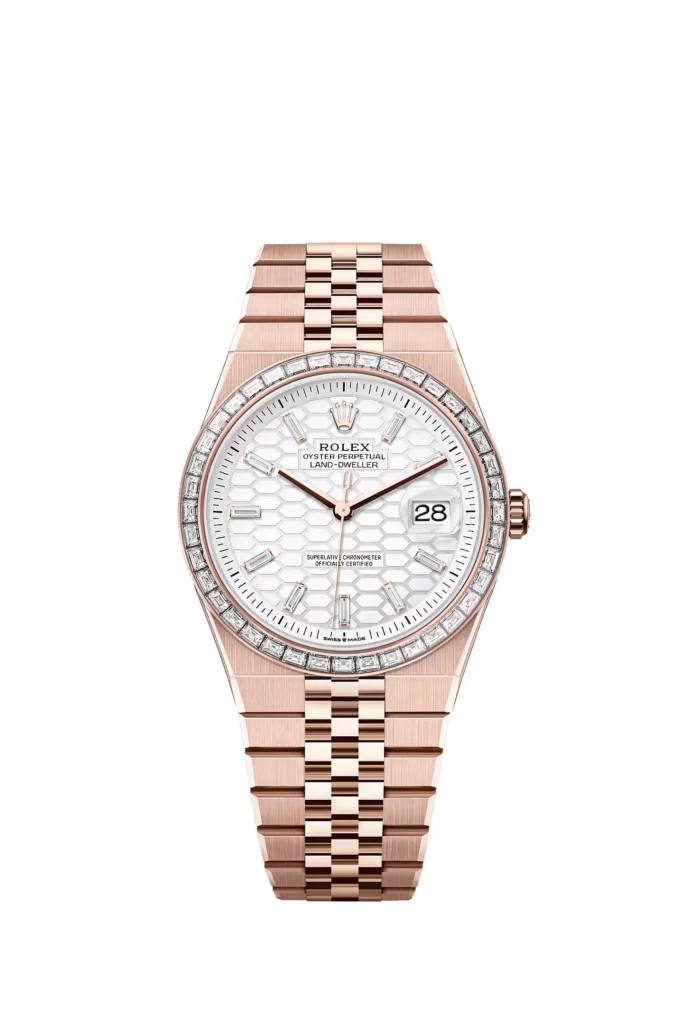 Rolex Land-Dweller 40 Oyster, 40 mm, or Everose et diamants