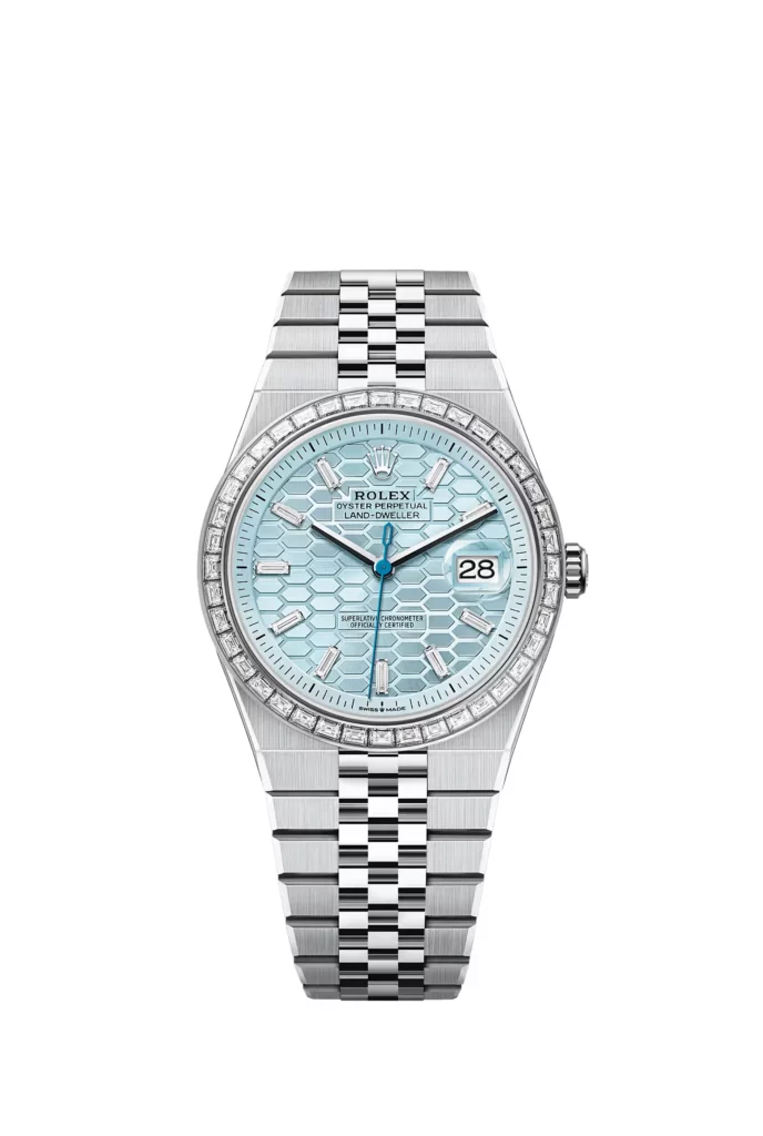 Rolex Land-Dweller 40 Oyster, 40 mm, platine et diamants