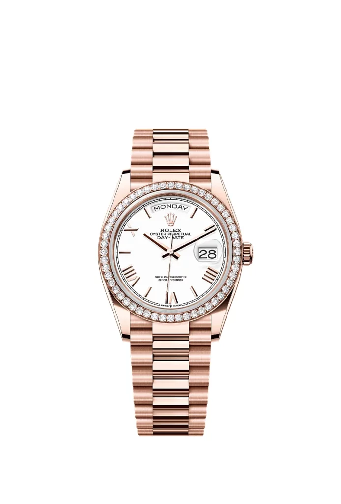Rolex Day-Date 36 Oyster, 36 mm, or Everose et diamants