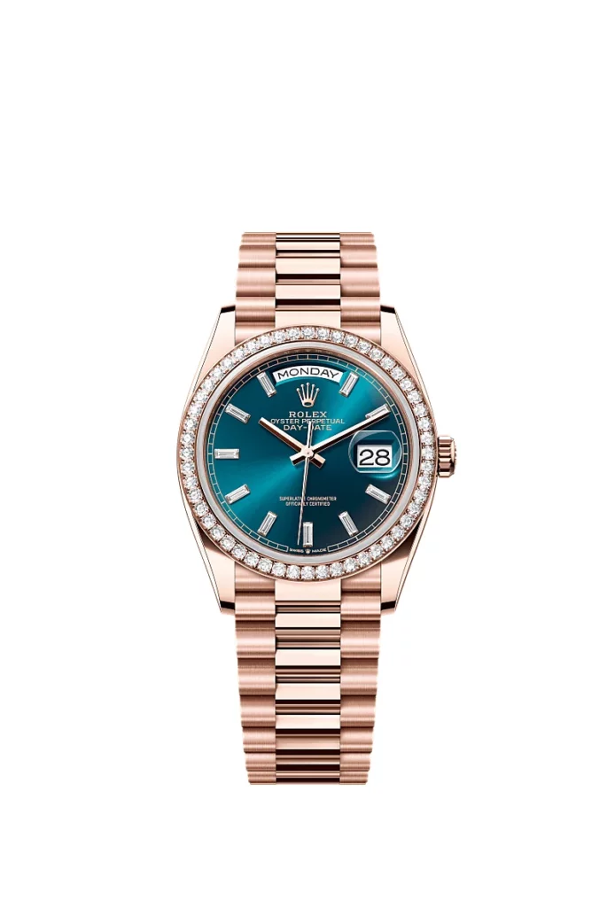 Rolex Day-Date 36 Oyster, 36 mm, or Everose et diamants