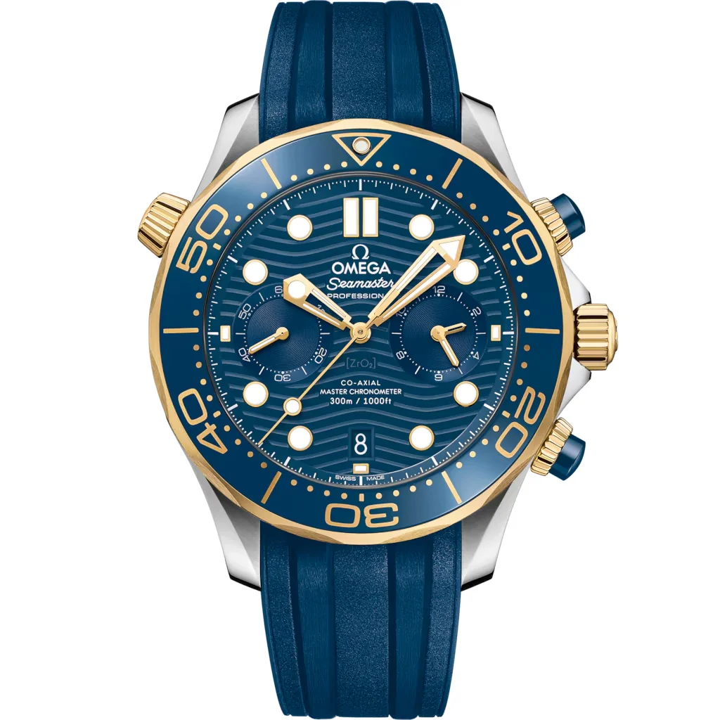 Omega Seamaster Diver 300M 44 mm, acier - or jaune sur bracelet caoutchouc