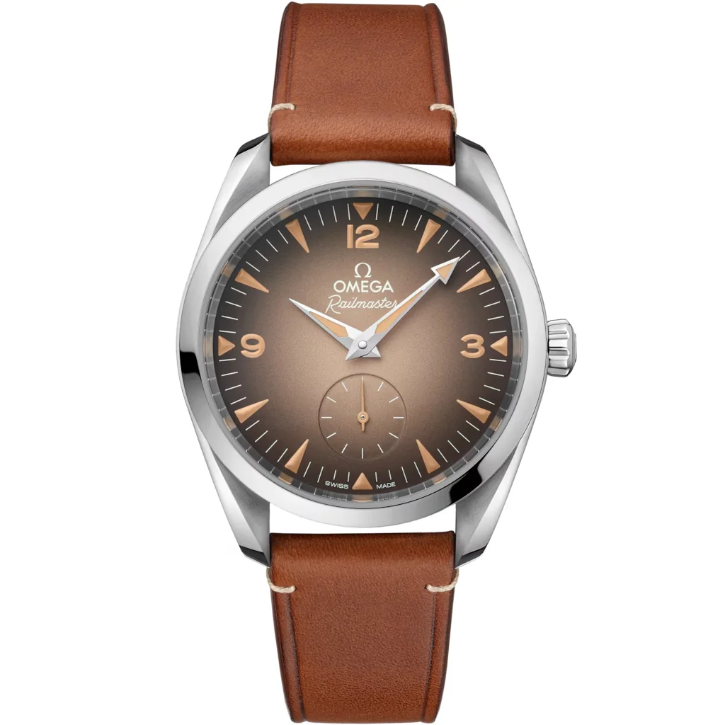 Omega Seamaster Railmaster 38 mm, acier sur bracelet en cuir