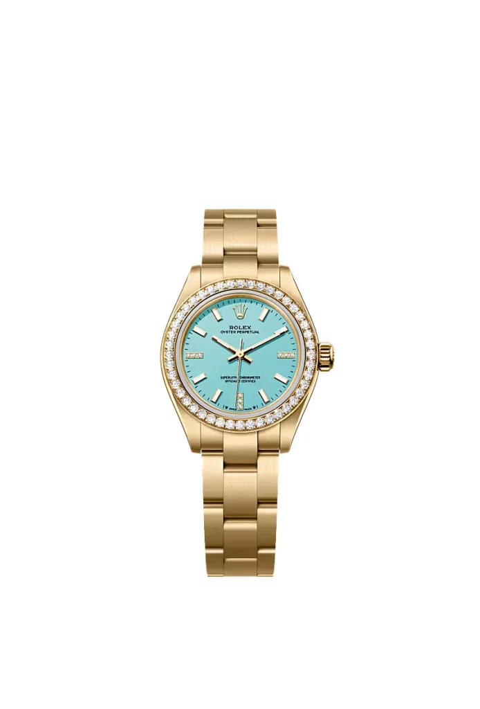 Rolex Oyster Perpetual 28 Oyster, 28 mm, or jaune et diamants