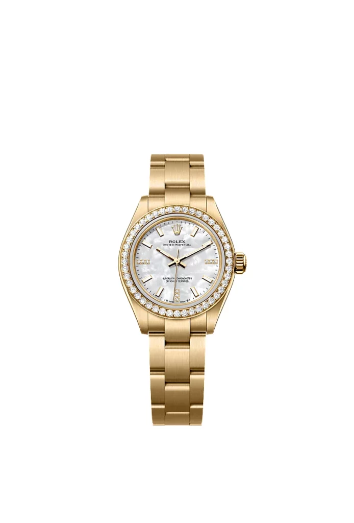 Rolex Oyster Perpetual 28 Oyster, 28 mm, or jaune et diamants