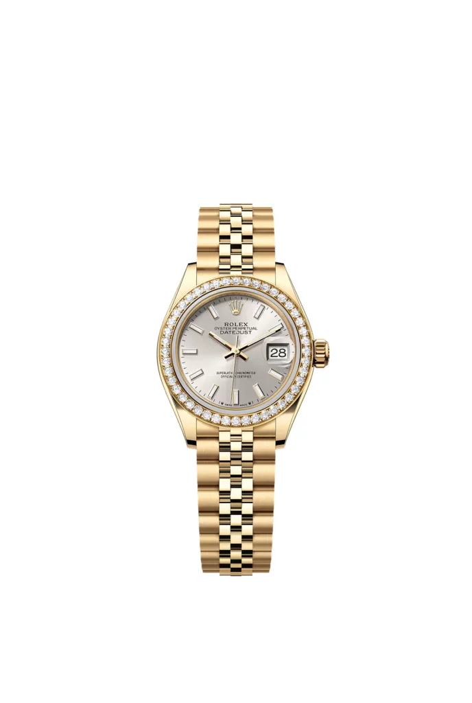 Rolex Lady-Datejust Oyster, 28 mm, or jaune et diamants
