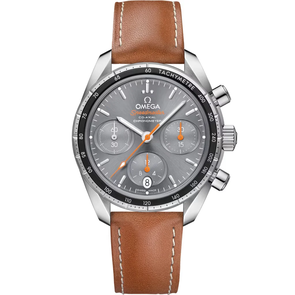 Omega Speedmaster 38 38 mm, acier sur bracelet en cuir