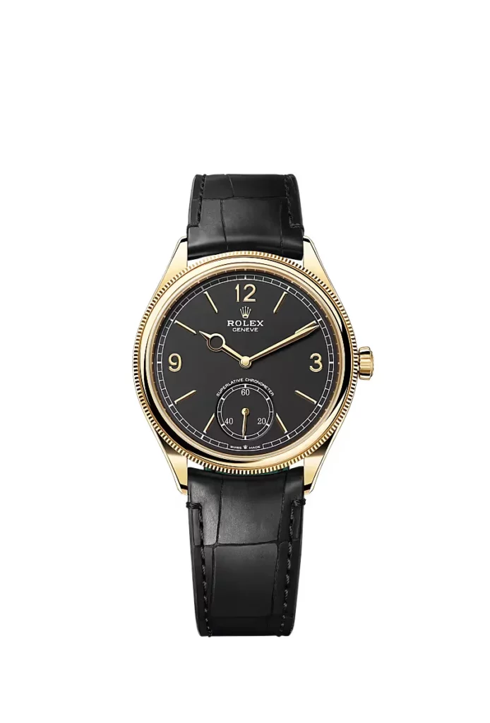 Rolex 1908 39 mm, or jaune 18 ct, finition polie