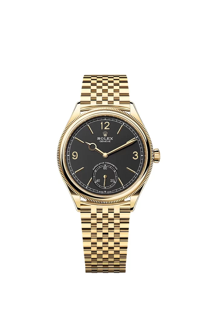 Rolex 1908 39 mm, or jaune 18 ct, finition polie