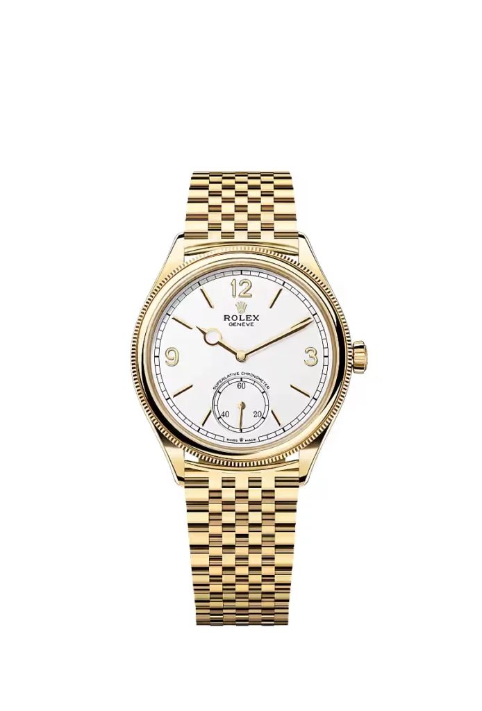 Rolex 1908 39 mm, or jaune 18 ct, finition polie