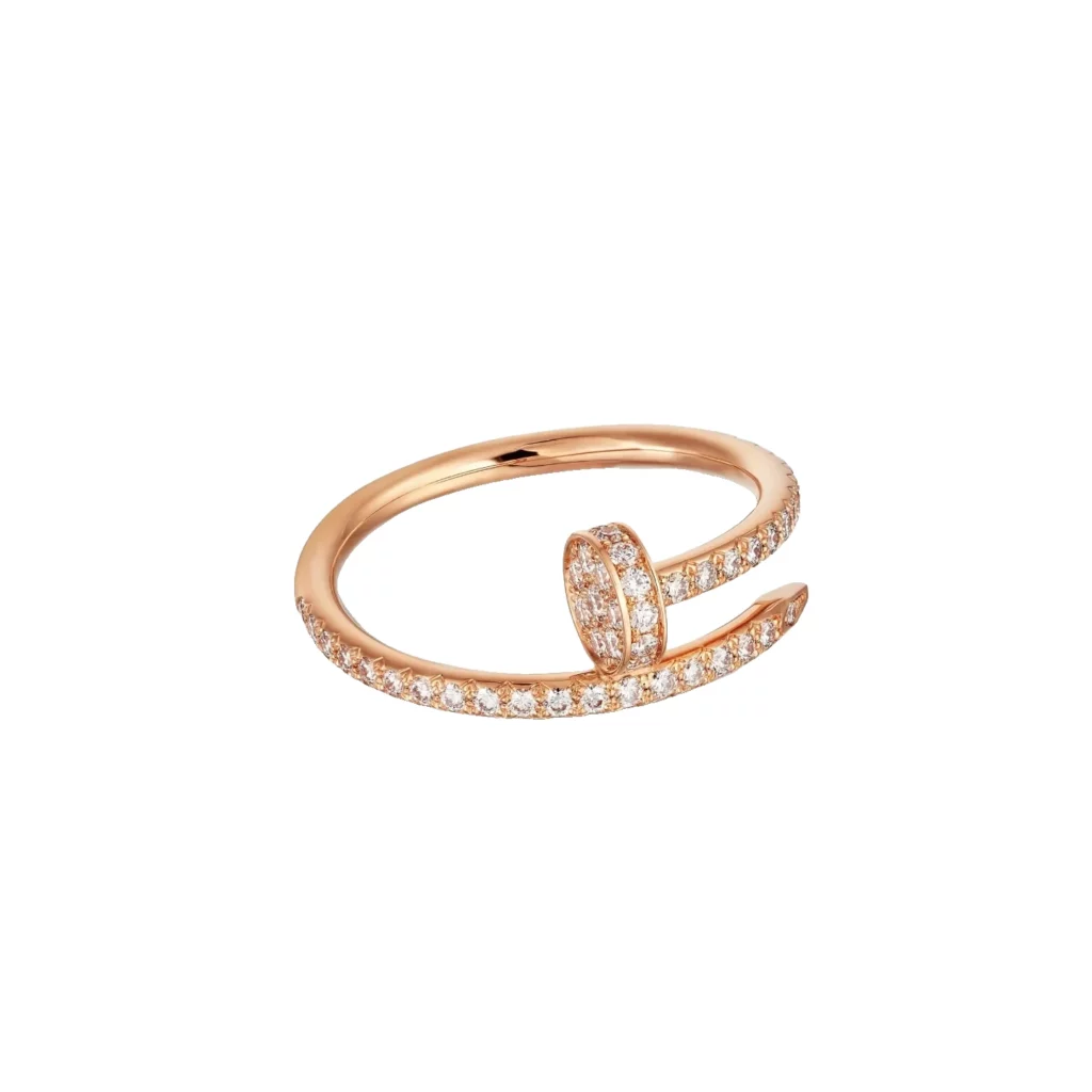 Bague Juste un Clou, petit modèle, semi-pavée