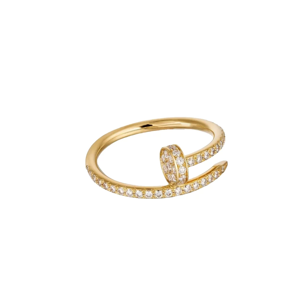 Bague Juste un Clou, petit modèle, semi-pavée