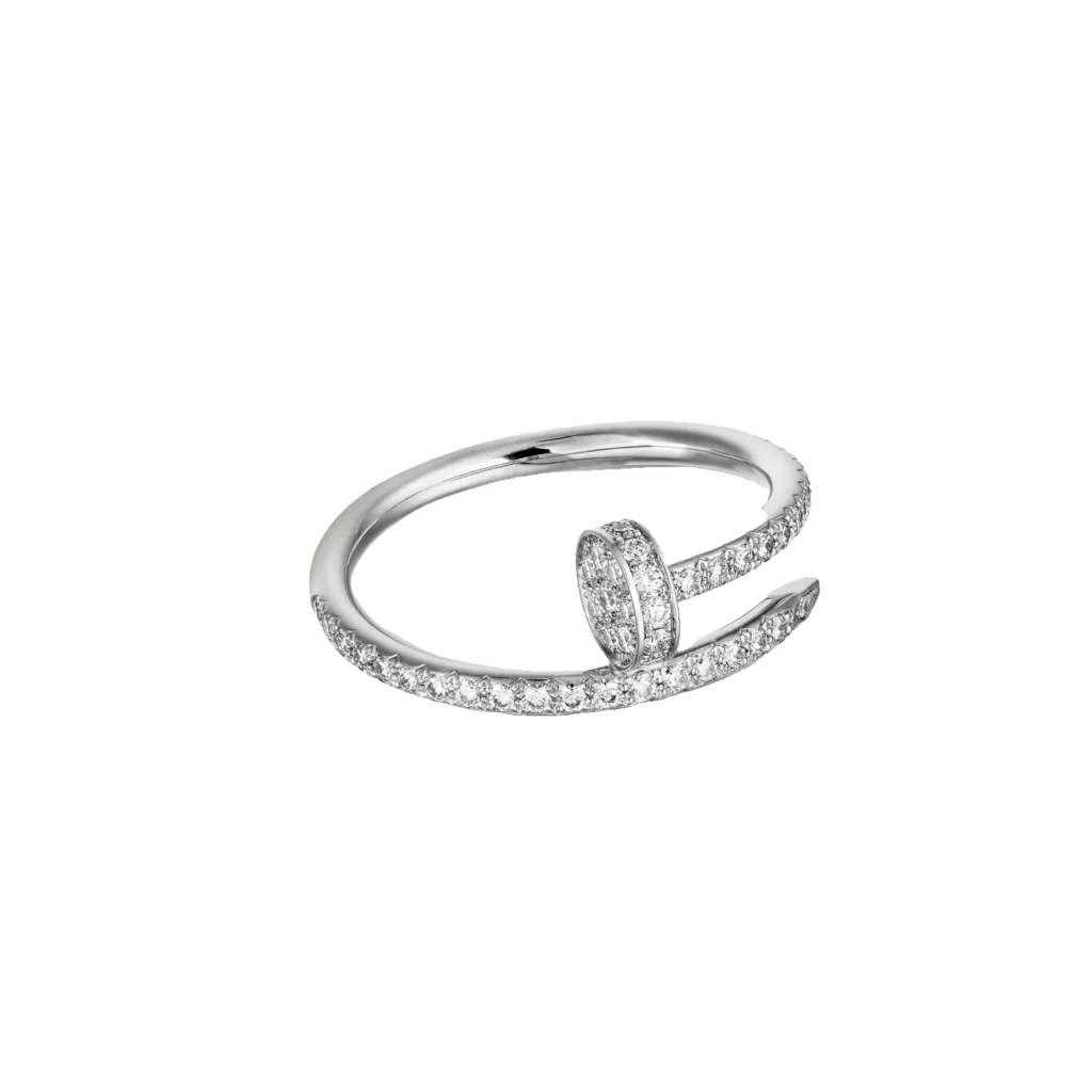 Bague Juste un Clou, petit modèle, semi-pavée