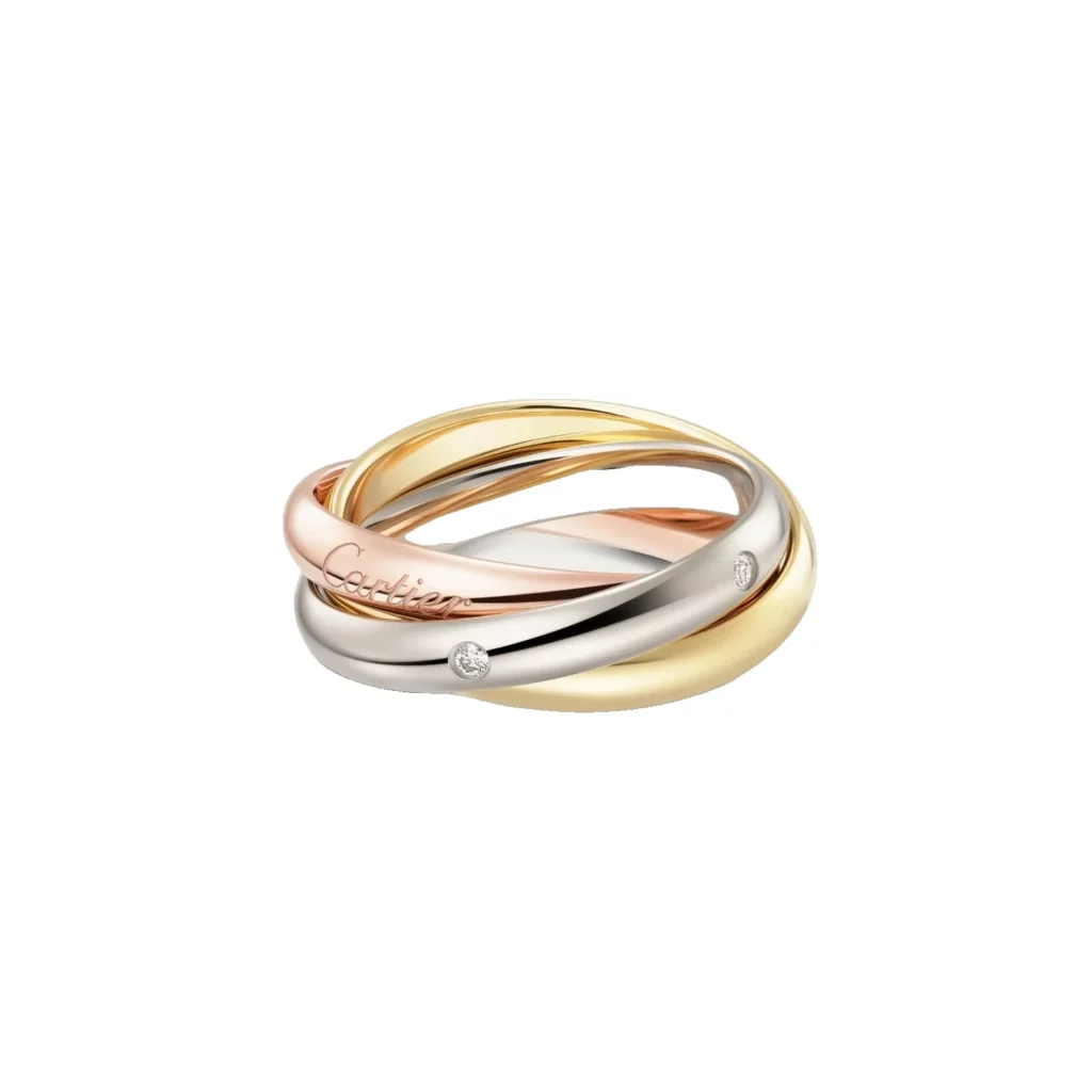 Bague Trinity, modèle classique, 5 diamants