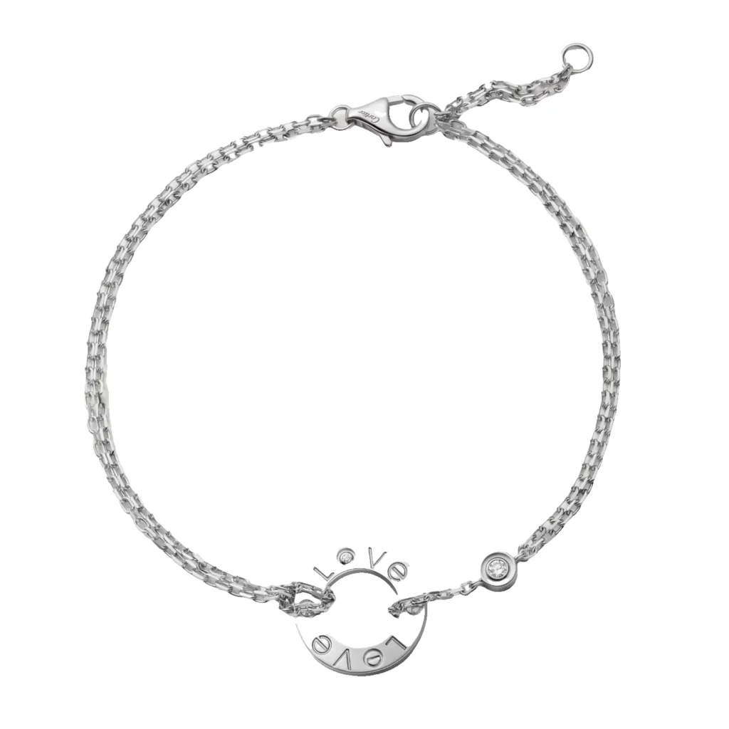 Bracelet LOVE, sur chaîne, 2 diamants