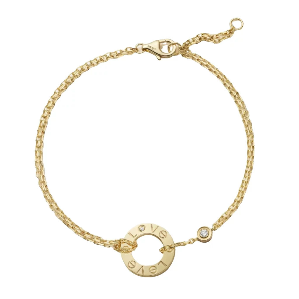 Bracelet LOVE, sur chaîne, 2 diamants