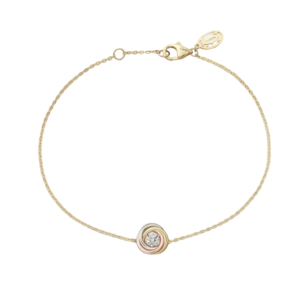Bracelet Trinity, sur chaîne, diamant taille brillant