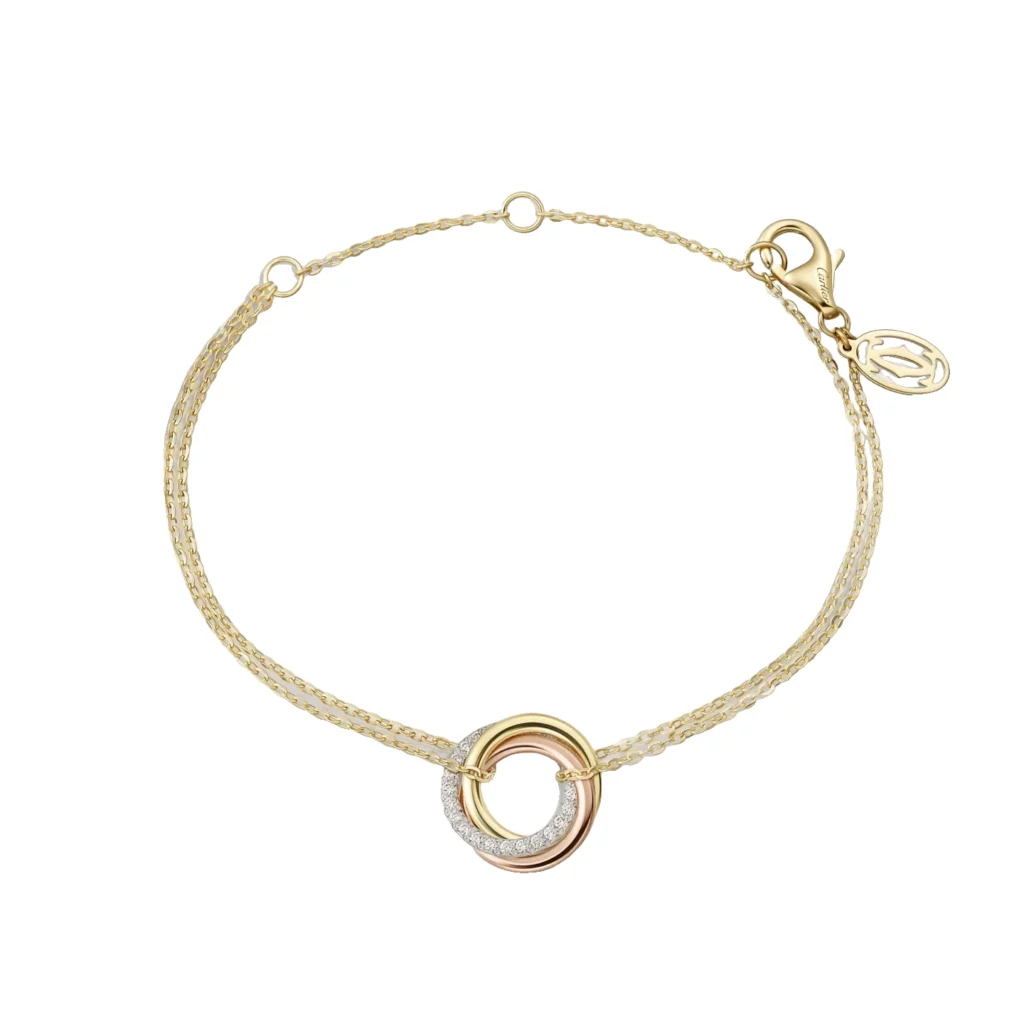 Bracelet Trinity, sur chaîne, diamants