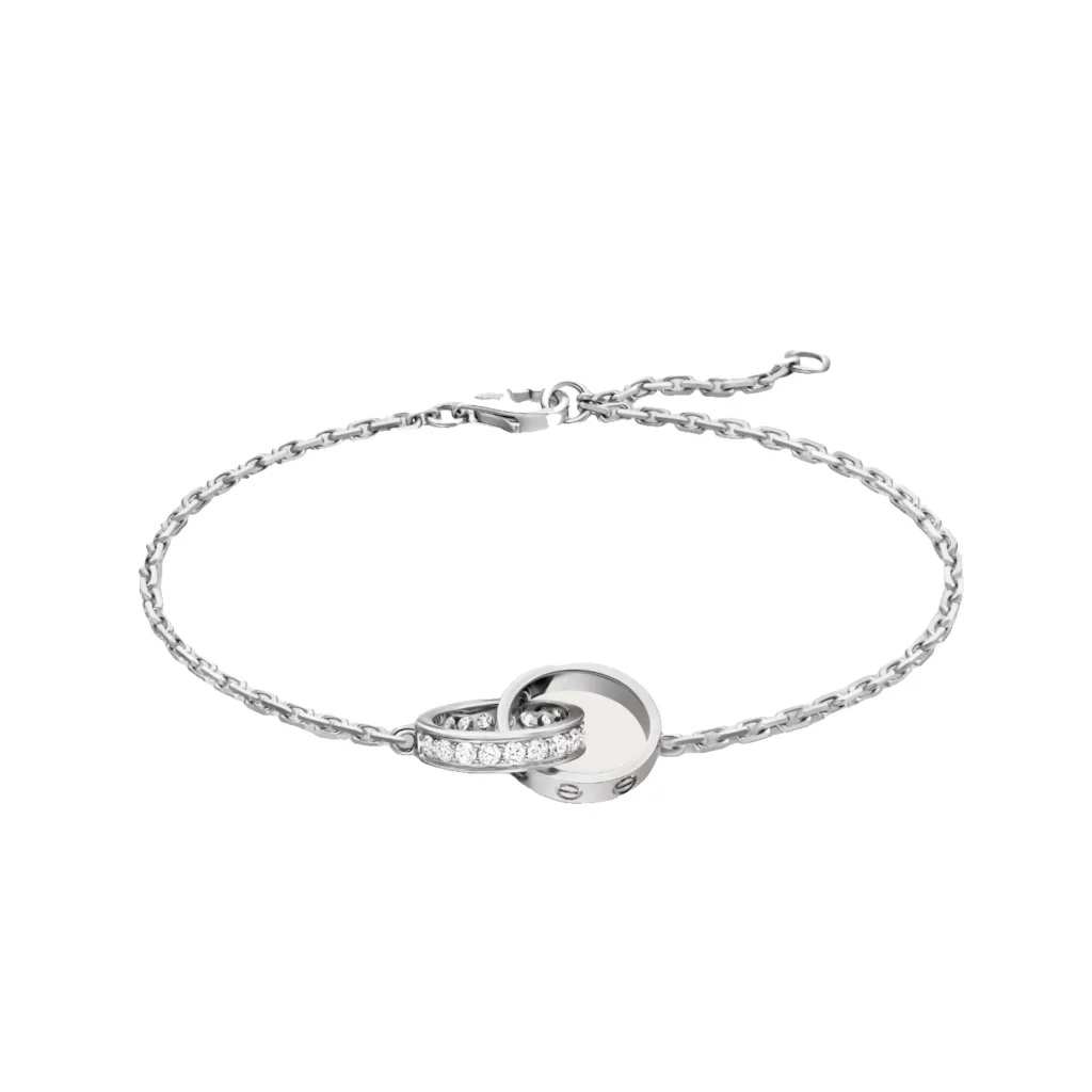 Bracelet LOVE, sur chaîne, semi-pavé