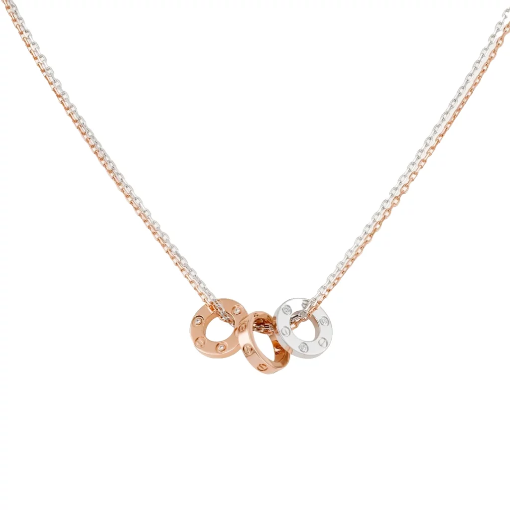 Pendentif LOVE, 6 diamants
