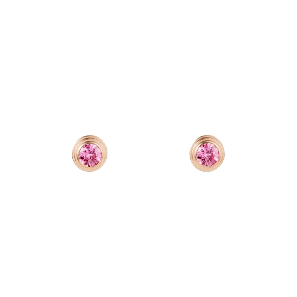 Puces d'oreilles Cartier d'Amour, 2 saphirs rose