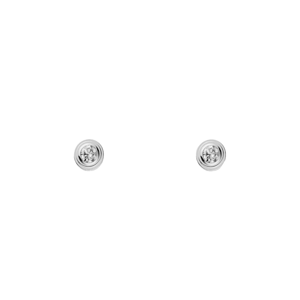Puces d'oreilles Cartier d'Amour, 2 diamants taille brillant, mini modèle