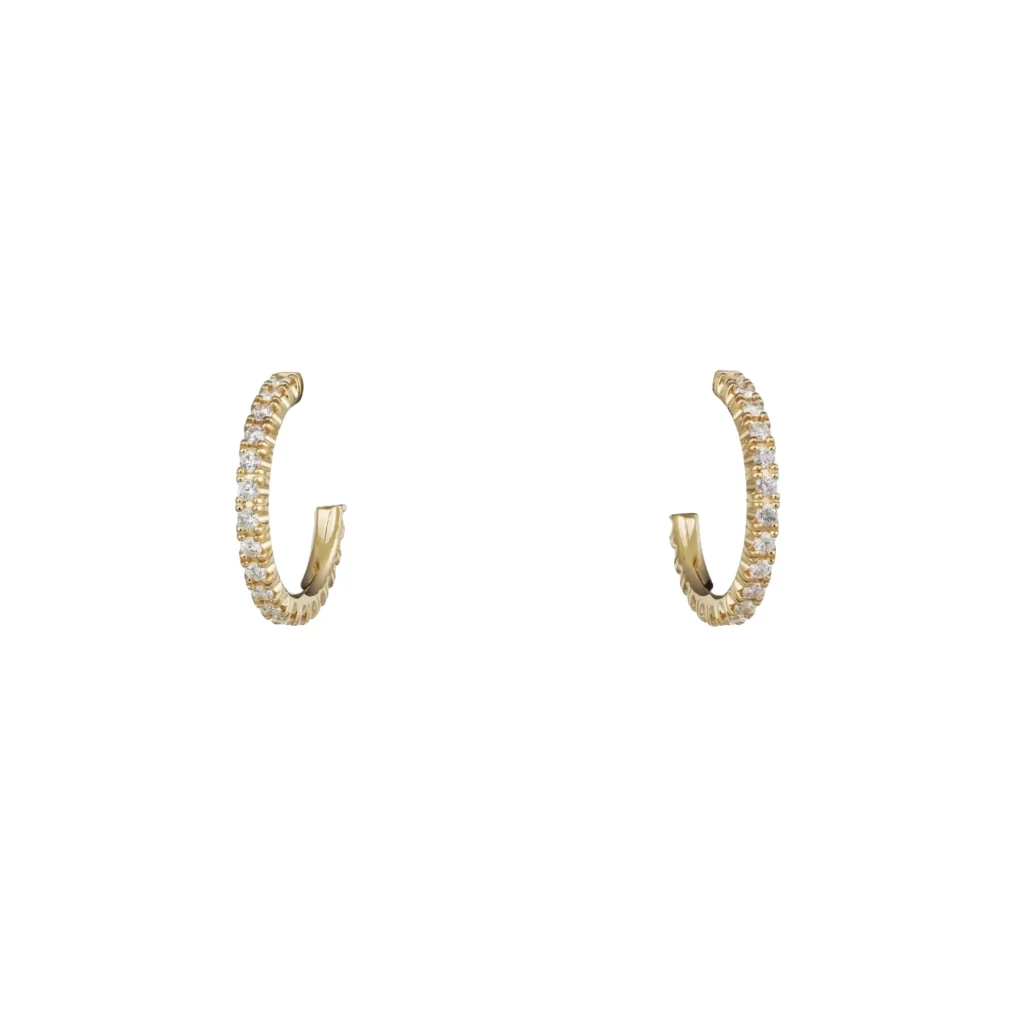 Créoles Etincelle de Cartier, petit modèle, pavées