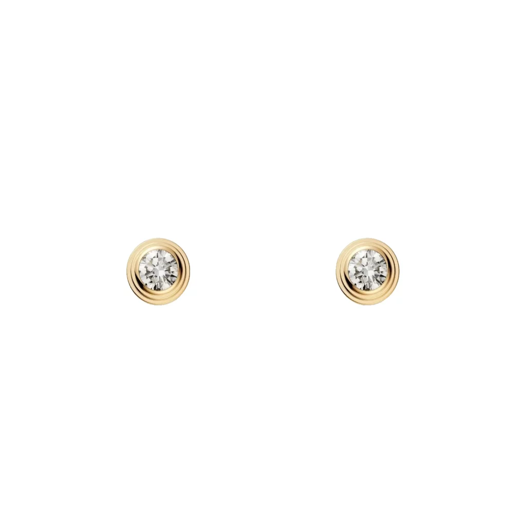 Puces d'oreilles Cartier d'Amour, 2 diamants taille brillant, petit modèle