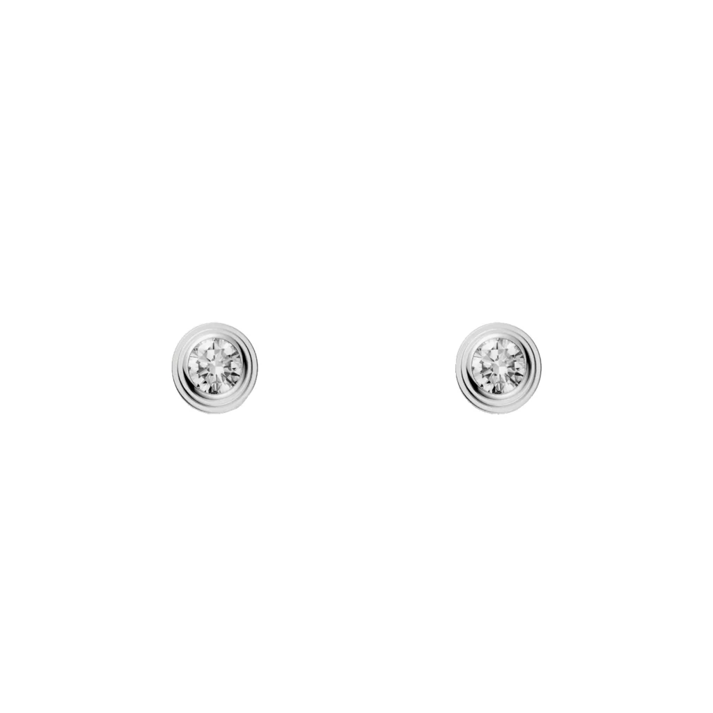 Puces d'oreilles Cartier d'Amour, 2 diamants taille brillant, petit modèle