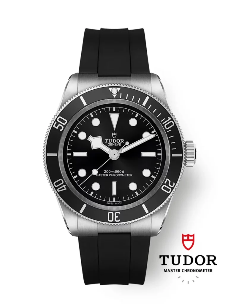 Tudor Black Bay Calibre Manufacture MT5602-U Boîtier en acier, 41 mm Bracelet en caoutchouc noir